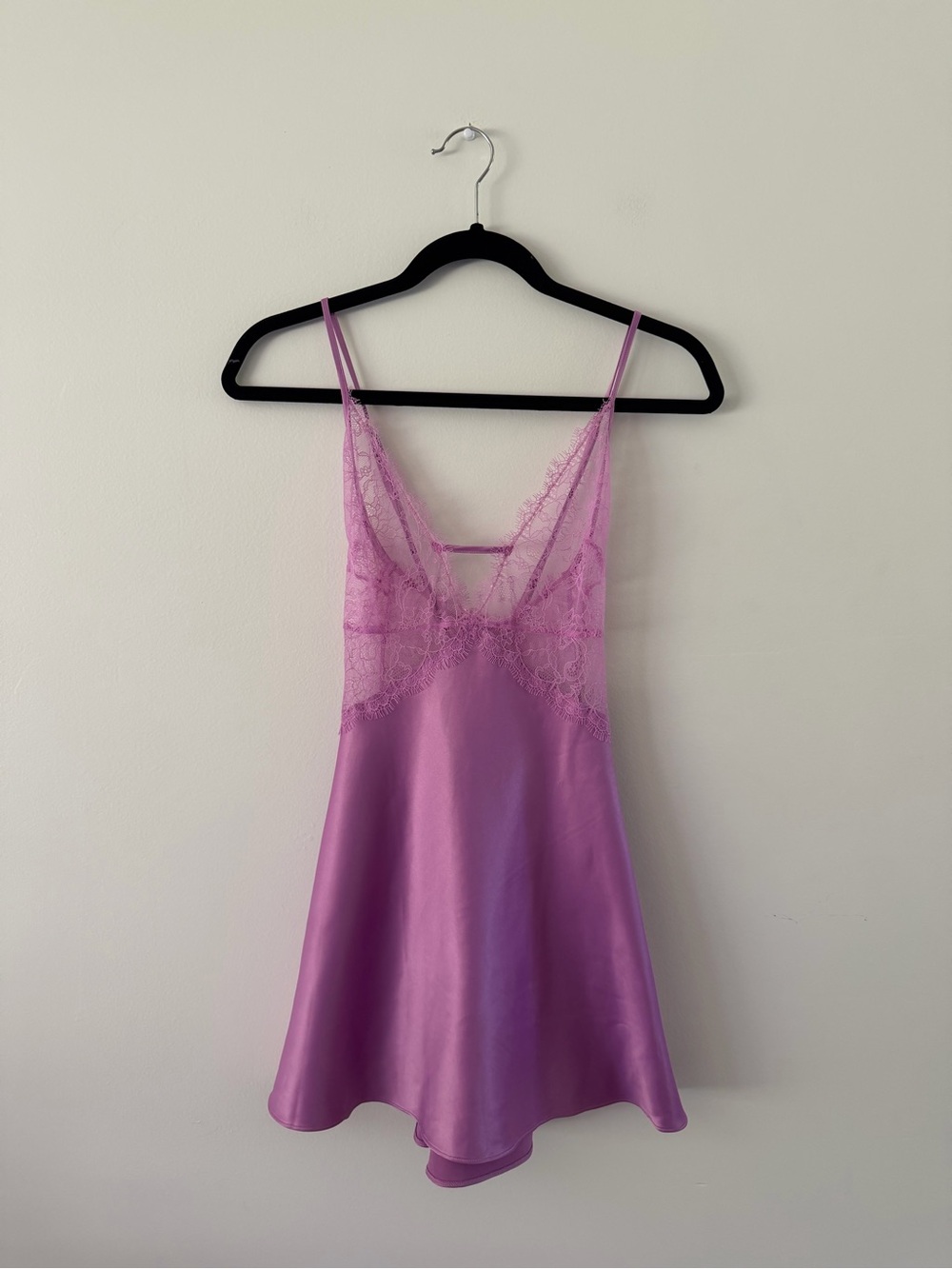 Victoria’s Secret Lilac Satin Lacy Feminine Romantic Chemise Mini Slip Womens Sm